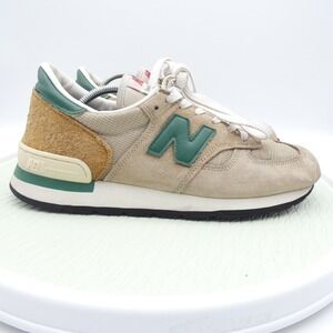 New Balance 990v1 02134 Mens Athletic Shoes Tan Green Suede Lace Up Made In USA